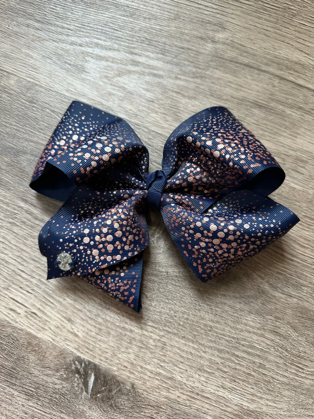 JoJo Siwa Navy Bow with Rose Gold Dot Accent